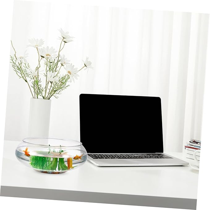 NUOBESTY Glass Fish Bowl Vase, Wide Mouth Vase Round Terrarium Hydroponic Planter Floral Mini Fish Tank Aquarium Candy Dish for Table Centerpiece 2800ml