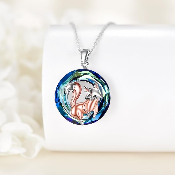 KZX Cat/Dog/Phoenix/Eagle/Whale/Shark/Puffin/Starfish/Chicken/Butterfly/Owl/Bee/Frog/Seahorse Necklace Sterling Silver Animal Pendant Jewelry Gift for Women