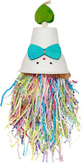 Bird Toys, Vibrant Shredding Parrot Toys | Bird Cage Accessories with Wooden Topper, Colorful Paper Strips