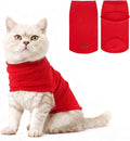 EXPAWLORER Soft Cat Sweater - Sweaters for Cats Only Warm Kitten Clothes, Fall and Winter Pet Coat Pullover Design, Fleece Sweatshirt Clothing Also for Puppy Small Dogs, Bright Red M