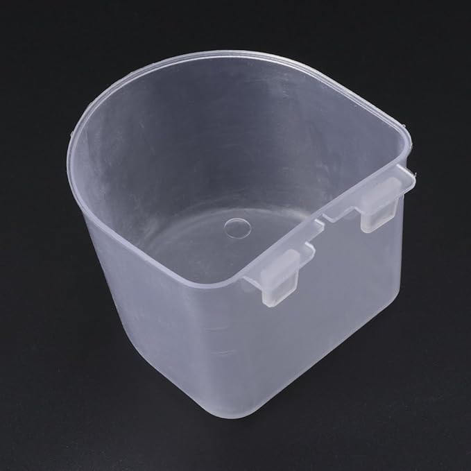 5-Piece Parrot Feeding Cups Cage Hanging Plastic Bowl Flat Bottom with Hooks Bird Water Food Dish Feeder Bowls Bird Feeders for Outdoors Hanging Tray