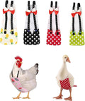 MANON ROSA Chicken Diapers Bantam Hens - Reusable 4-Piece Set with Bow Ties Poultry Nappies Washable Waterproof for Geese Pet Ducks Silkie(4D L)