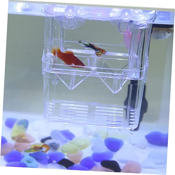 HANABASS Transparent Double Functional Hatching Box for Betta Fish Multi Purpose Fish Breeding Tank with High Survival Rate Easy to Clean Durable Design for Aquatic Habitats