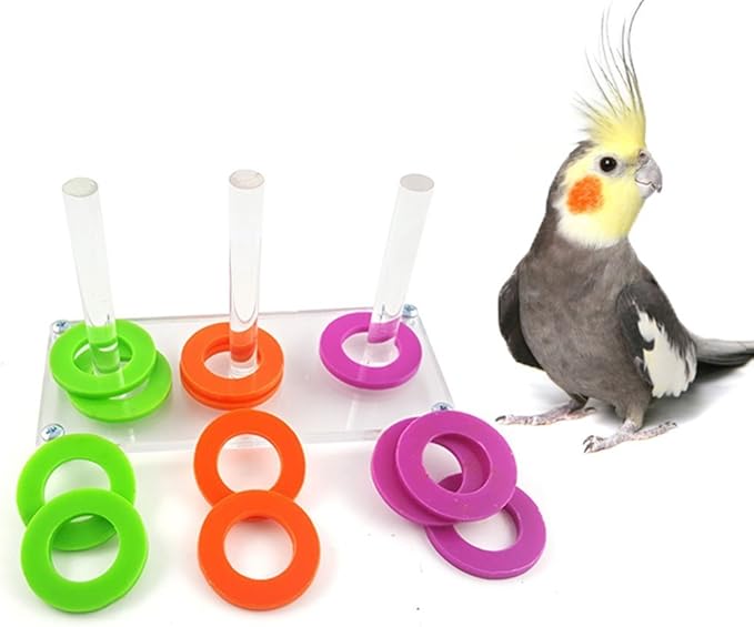 Hypeety Bird Parrot Brice Educational Training Building Block Toy Parrot Intelligence Toy Chew Toy for Macaw Budgies Parakeet Cockatoo African Greys
