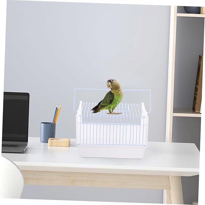1set Portable Parrot Cage Lightweight Wire Bird Carrier for Travel Hiking Camping Pet Cage for Parrots Birds Convenient Handle for Easy Carrying for Outdoor Adventures