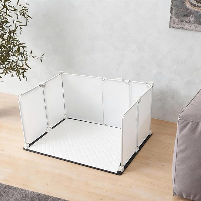Litter Box Splash Guard, Litter Box Pee Shields for Dogs, Easy to Clean Indoor Dog Fence with Puppy Pee Pad Holder Tray Fits Suitable for Small and Young Dogs（Small）