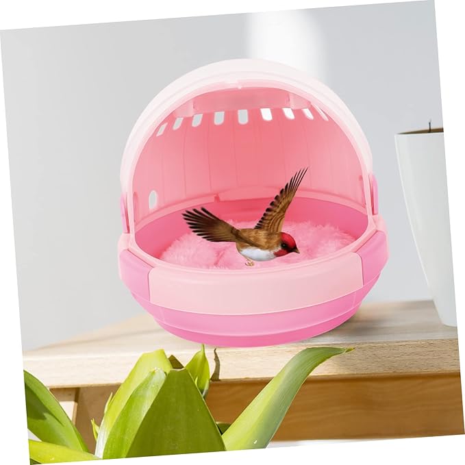 1set Portable Bird Carrier Nest with Warm Pad for Outdoor Cage for Easy to Material for Pet Travel