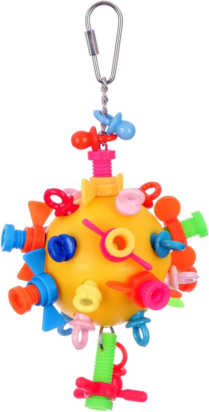 Super Bird Creations SB1215 Screwball Bird Toy - Interactive Mechanical Bird Toy for Large Birds - African Greys, Parrots, Small Cockatoos, Mini Macaws - Encourages Exploration and Physical Exercise