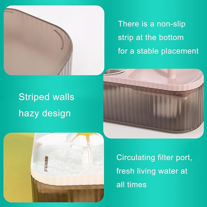 2 in 1 Cat Fountain and Food Bowl, Automatic Pet Water Dispenser, Cat Feeding and Watering Supplies (Filters)