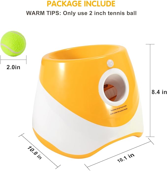 Interactive Dog Toys - Automatic Tennis Ball Launcher for Medium to Large Dogs, Outdoor Exercise & Training, Perfect Home Dog Toy 6 Ball (Fluorescent, Standard)