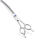 ULG Dog Grooming Scissors 40-Tooth 7.0” Curved Thinning Scissors Seamless 15%-20% Thinning Rate 440C Japanese Stainless Steel Tension Adjustable Left & Right Handed Pet Grooming Shears