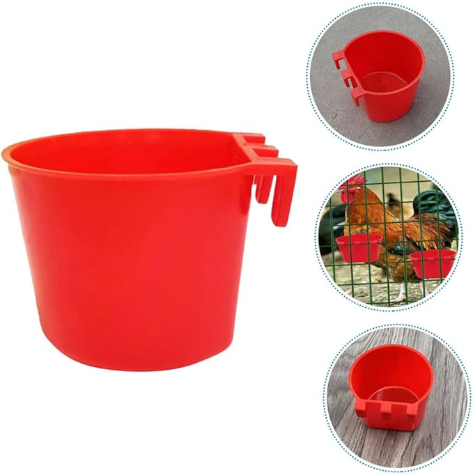 Beaupretty 20pcs Bird Cage Cups and Pet Feeder Bowls Plastic Small Feeding Watering Supplies for Birds, Pigeons, and Poultry Hanging Seed Feeders for Cage Use