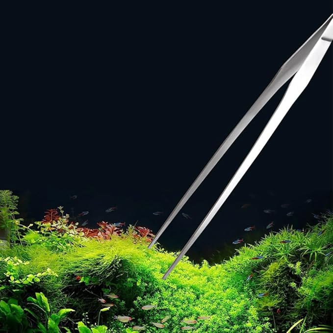 4 Pcs Stainless Steel Aquarium Kit Long Tweezers Scissors Fish Tank Cleaning Tweezers Aquatic Plant Scissors Aquascaping Tools