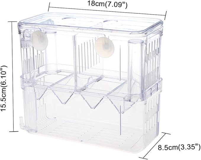 Senzeal Aquarium Fish Breeder Box Plastic Fish Isolation Breeding Box Hatching Incubator for Baby Shrimp Clownfish Guppy