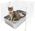 KEYIDE High Wall Cat Litter Box Splash Guard, DIY Cat Litter Pan Siding Kitten Litter Tray Pee Shield Dog Scatter Barrier, 24L x 19W x 16H Keep Floor Clean
