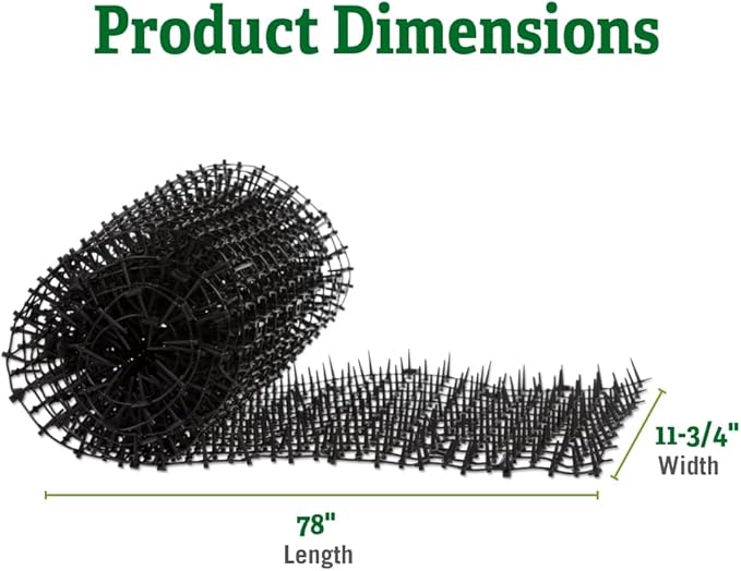 Gardener's Supply Company Cat Scat Mat | Harmless & Non-Toxic Animal Deterrer for Indoor Outdoor Garden & Plant Protection | 6.5 Feet Long - Easy to Cut to Size - Black