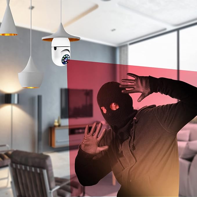 Home WiFi Camera Light Bulb IP Security Camera Wireless Night Network Surveillance Baby Monitor Dog Pet Camera Indoor 360 Eyes Night Vision Camera 1080P Home Security Camera/397
