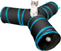 PetLike Cat Tunnel for Indoor Cats Collapsible Pop-up Pet Tube Peek Hole Hideaway Play Toys for Cats with Ball