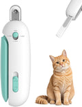 Wanheart Cat Nail Clippers with Debris Catcher & Hidden File, Adjustable Safety Guard Claw Trimmer for Indoor Cats & Kittens, Pet Grooming Tool (Blue)