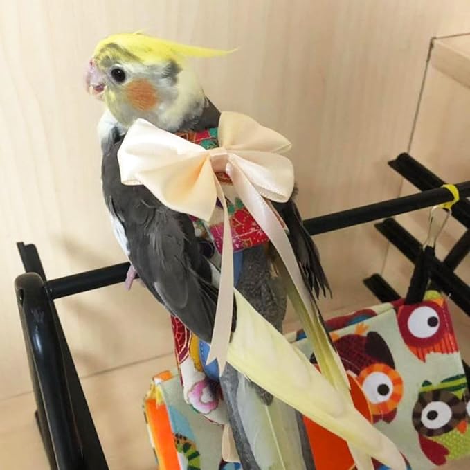 Bird Flight Suits Diapers, Parrot Flight Suits Diapers for Quaker Parakeets Cockatiels Flight Suits, Parrot Clothes (Black,Sulphur-Crested Cockatoo)