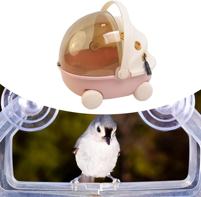 Heated Bird Carrier Bag Parrot Travel Cage Small Pet Accessories Winter Warm Bird Nest House for Finch African Greys Outdoor, Pink