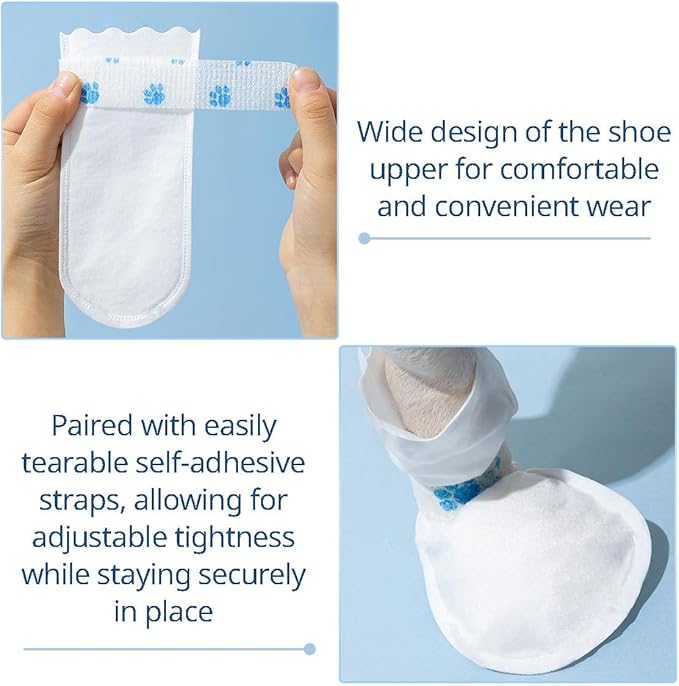 MANON ROSA Duck Shoes for Real Ducks Chickens 6-Pair Waterproof & Disposable Booties with Self-Adhesive Bandage for Waterfowl Wound Foot Care Bumblefoot (Dustproof Version,Medium)