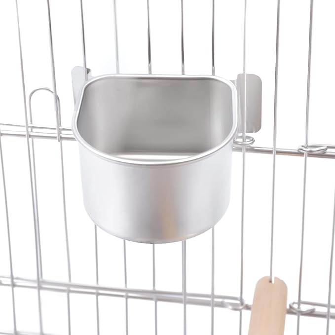 Stainless Steel Bird Cage Parrot Cage, Rustproof Hanging Birdcage Bird Travel Cage Parakeet Cage, Encrypted Bird House Birds Starter Kit Pet Bird Flight Cage for Medium & Small Birds