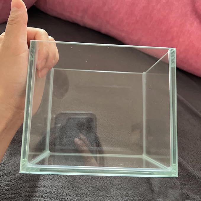 Small Nano Tall Rimless Tank, Glass Fish Tank, Betta Tank (0.7 Gallon, 5.9x4.3x5.1in/15x11x13cm)