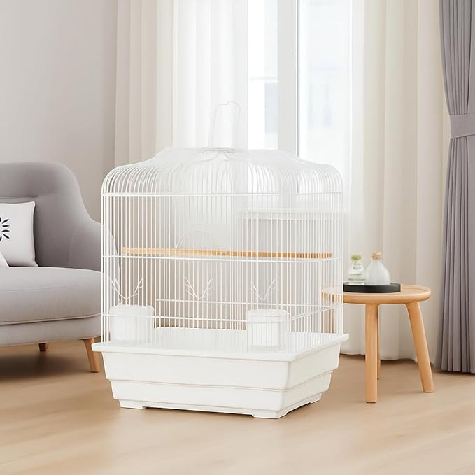 Travel Bird Cage 20.5×18.1×14.2 in Portable Birdcage with Handle and Perches for Small Parrots Canaries Cockatiels Lovebirds Finches Budgies Conures