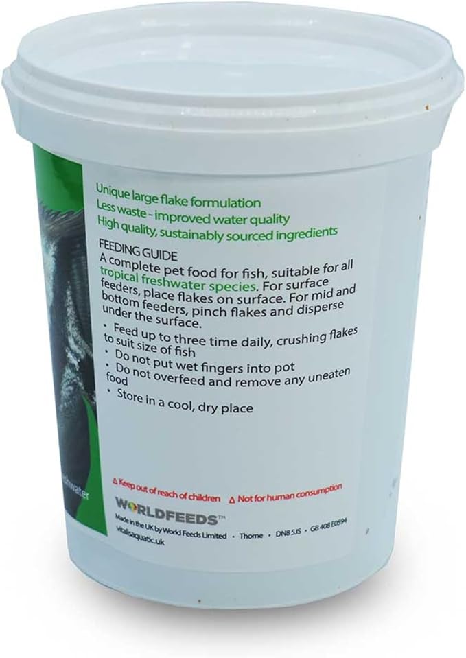 Vitalis Freshwater Tropical Flakes 40g (1.41oz) – Premium Nutrient Rich Fish Food for Tropical Freshwater Fish, Supports Health & Vibrant Color