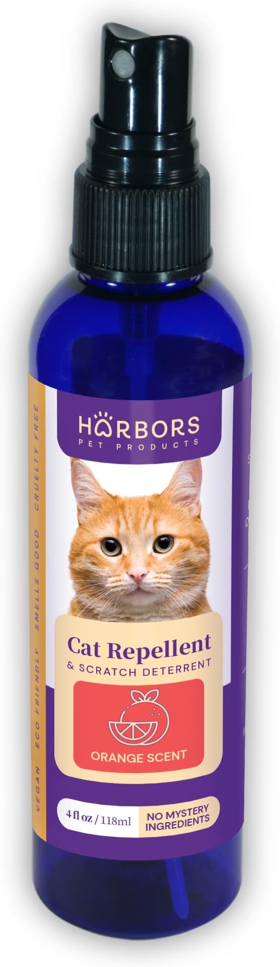 Harbor's Pet Products Harbors Cat Scratch and Chewing Deterrent Spray - 4 oz / 118 ml | Formulated with Essential Oils | 100% Satisfied or Return (Orange)
