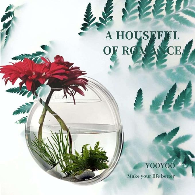 Wall Mounted Fish Tank, Wall Hanging Fish Bowl, Wall Fish Bubble Tank, Wall Aquarium Clear Acrylic Plant Bowl, Wall Planter Flower Pot, Wall Beta Fish Hotel. Creative Home Decoration (11.6 inches)