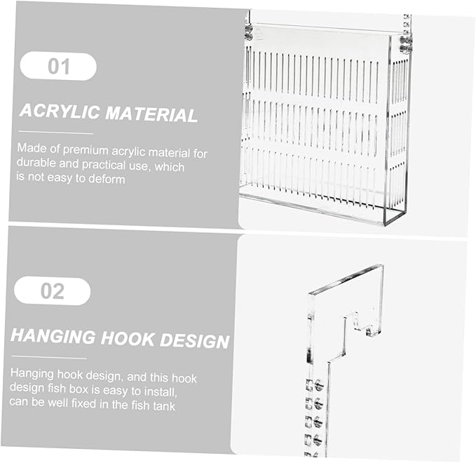 Hanging Fish Breeding Box Isolation Tank for Aquarium Fry with Hook Design Lightweight Portable Fish Tank Accessory for Improved Newborn Survival