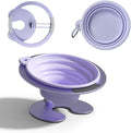 Collapsible Elevated Cat Dog Food Bowl, Portable Raised Pet Food Water Dish, Adjustable Tilted Food Feeder for Indoor Outdoor Cats Dogs, Whisker Friendly Cat Feeding Watering Dish for Travelling