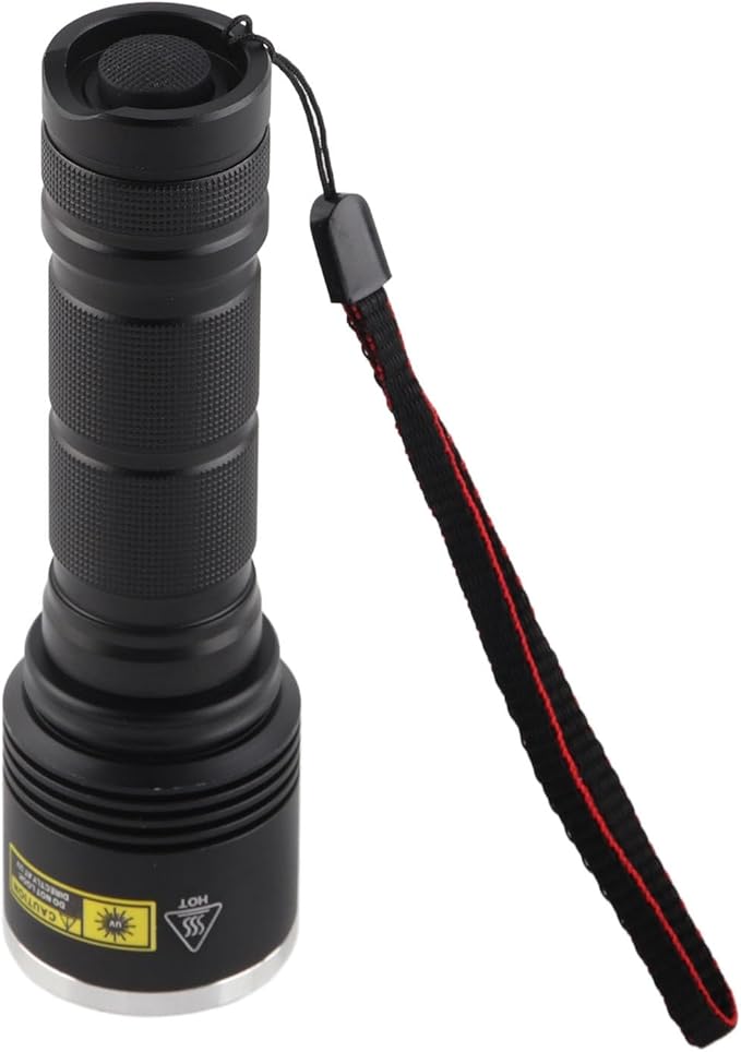 UV Flashlight 365nm, 1800M Black Light for Pet Urine Detection, Aluminium Alloy, 6.1 Inch, Compact Lightweight Design