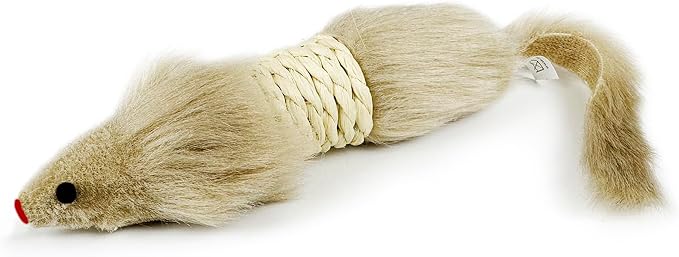 TTcat 2Pcs Cat Mice Toys,Faux Fur Cat Kicker Toys Large Mice with Long Tail Without Catnip, Interactive Catch Play Mouse Toy for Indoor Cats and Kittens.