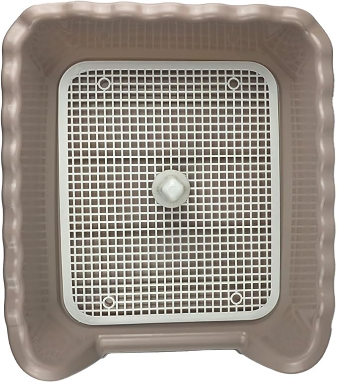 Lutema Indoor/Outdoor Training Dog Potty Tray for Small and Medium Puppies Litter Boxes in (Beige)