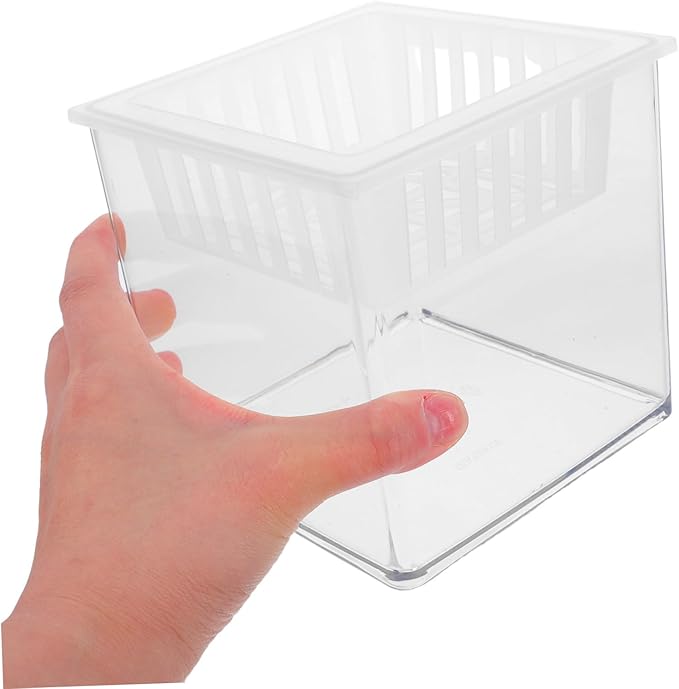 Balacoo Clear Plastic Fish Breeding Box Lightweight Hydroponic Aquarium Planter with Desktop Plant Basket for Betta Fish Terrarium and Tank Decoration Office