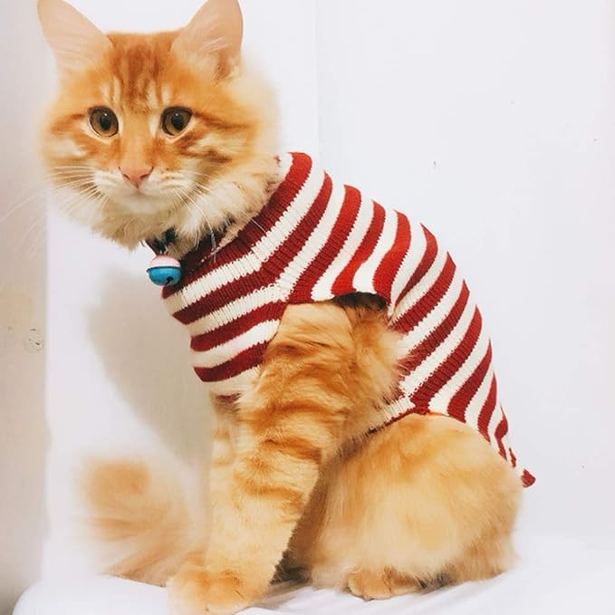 Cat Sweater Christmas Santa Claus Pet Cat Winter Knitwear Warm Clothes Medium