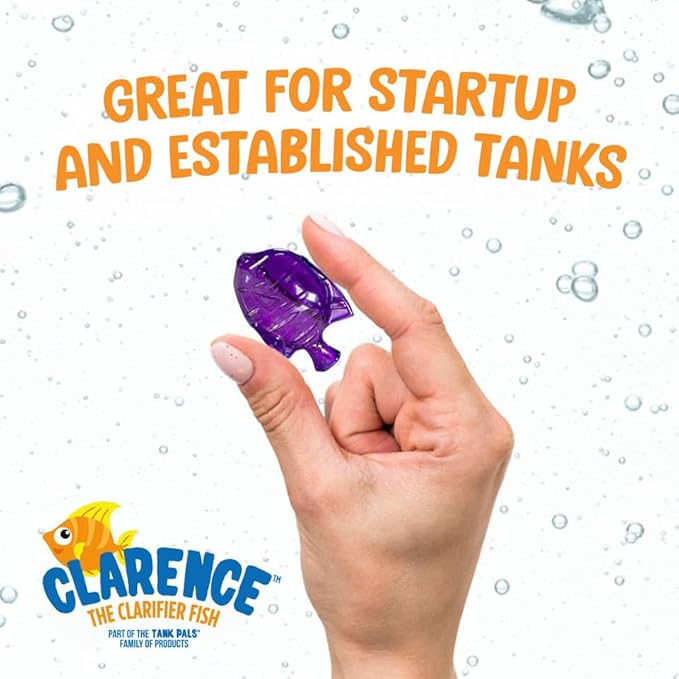 Aquarium Water Clarifier | Clear Cloudy Fish Tank Water Treatment, Safe for Freshwater & Saltwater Fish and Plants - Orange & Purple, 6 Pack