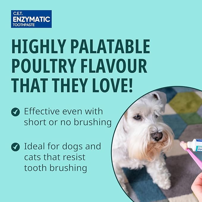 Virbac C.E.T.® Oral Hygiene Kit for Dogs | Poultry-Flavor Toothpaste | Fingerbrush and Pet Toothbrush,(Pack of 2)