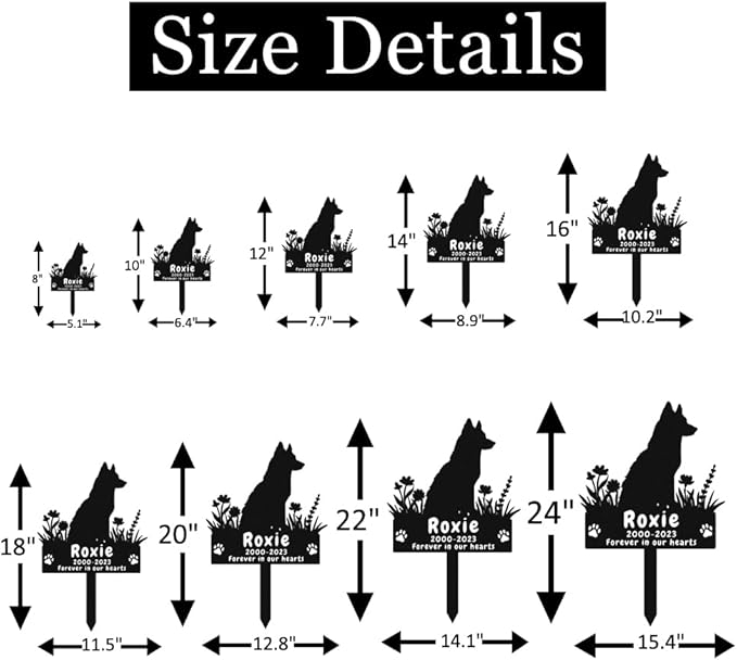 Personalized Custom Flowers Dog Husky Memorial Grave Marker Garden Stake, Customized Metal Husky Memorial Plaque Dog Sympathy Garden Yard Sign with Stake