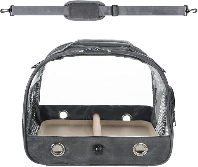 Bird Carrier Portable Parrot Parakeet Carrier Breathable Bird Travel Cage with Stand and Strap Outdoor Transparent Small Pet Carriers