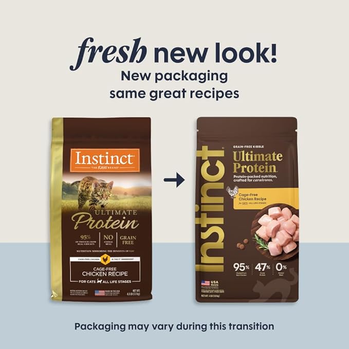 Instinct Ultimate Protein, Natural Dry Cat Food, Grain Free Recipe - Cage Free Chicken, 4 lb. Bag