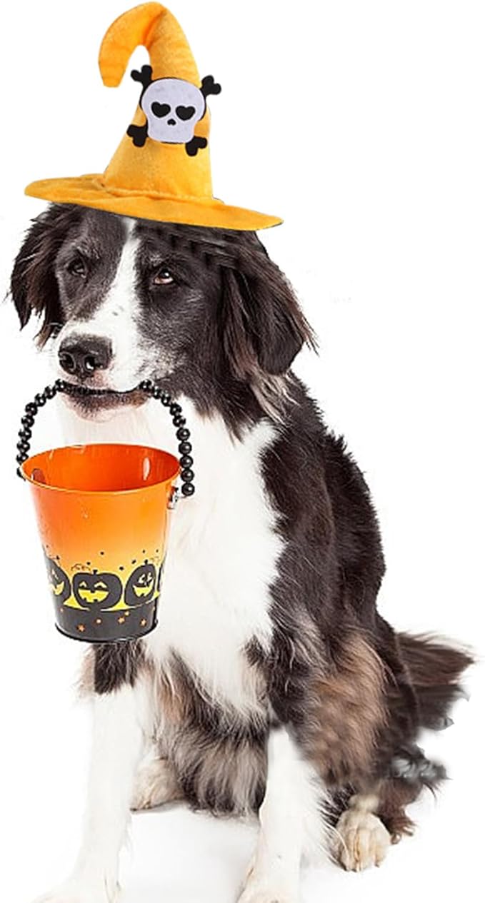 1PC Dog Halloween Day Costume - Dog Cat Halloween Hat Pet Adjustable Headpiece Hat Pet Skull Costume Soft Pet Hat Cute Hat for Dogs and Cats