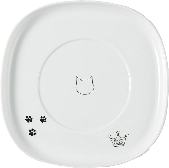 Necoichi Raised Cat Bowl Dining Tray (White, Single)