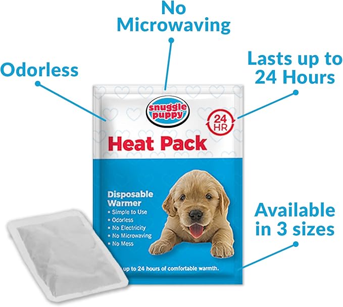 Snuggle Puppy Replacement Heat Packs - 12 Odourless, Long Lasting Disposable Hand Warmers Made with All Natural Ingredients (Pack of 2)