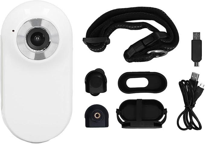 ASHATA Pet Collar Camera, HD 1080P Cat Camera Collar with Video Record (White)
