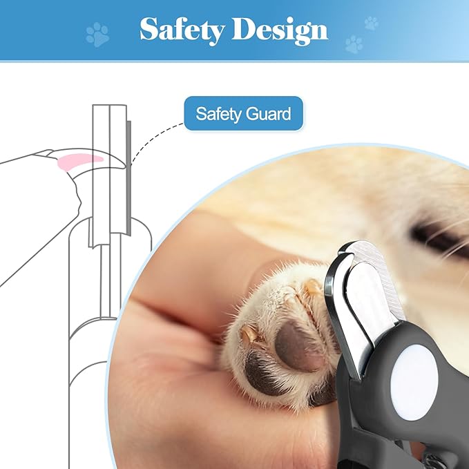 Swihauk Heavy Duty Dog Nail Clippers and Trimmers, Professional Pet Nail Clippers with Nail File for Dogs Cats Small Animal, Claw Clippers with Safety Guard to Prevent Over-Cutting, Gray