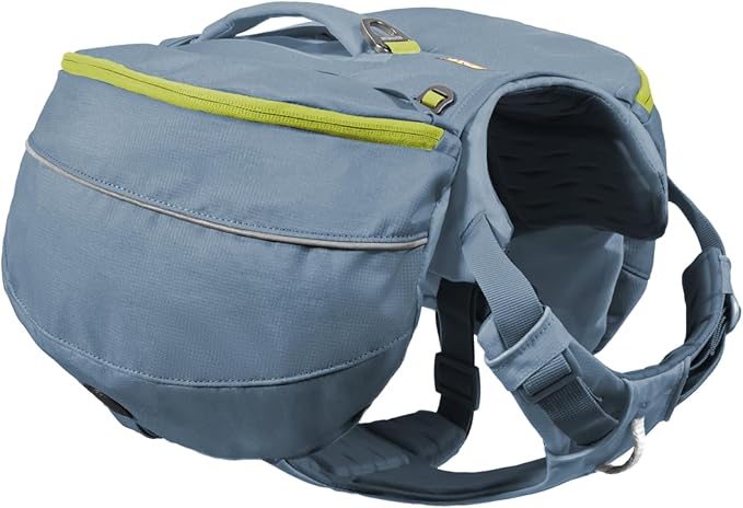 Ruffwear Palisades Dog Backpack, Multi-Day Pack with Removable Saddlebags, Breathable Adjustable Harness, Reflective Trim, Glacier Lake, Small